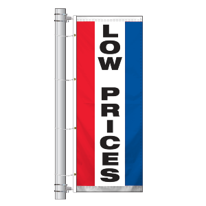 Single Faced Stock Message Interceptor Drape Flag, LOW PRICES R/W/B