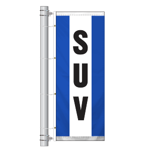 Double Faced Stock Message Interceptor Drape Flag (SUV) (3' x 8') BWB