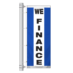 Double Faced Stock Message Interceptor Drape Flag (We Finance) (3' x 8') BWB