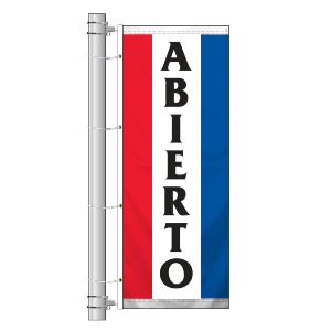 Double Faced Stock Message Interceptor Drape Flag (Abierto) (3' x 8') RWB