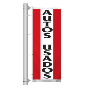 Double Faced Stock Message Interceptor Drape Flag (Autos Usados) (3' x 8') RWR