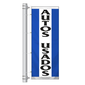 Double Faced Stock Message Interceptor Drape Flag (Autos Usados) (3' x 8') BWB