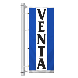 Double Faced Stock Message Interceptor Drape Flag (Open) (3' x 8') BWB