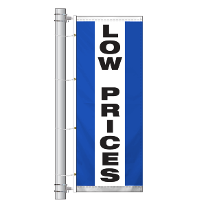 Double Faced Stock Message Interceptor Drape Flag (Low Prices) (3' x 8') BWB