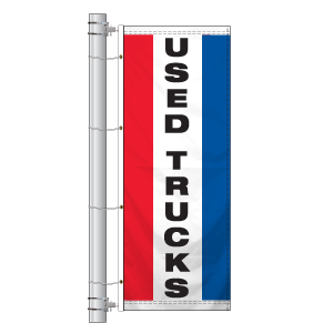 Double Faced Stock Message Interceptor Drape Flag (Used Trucks) (3' x 8')