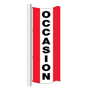 Double Faced Stock Message Free Flying Drape Flag. (OCCASION) (3'X8') RWR