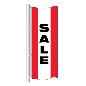 Double Faced Stock Message Free Flying Drape Flag, (SALE) (3'x8') RWR